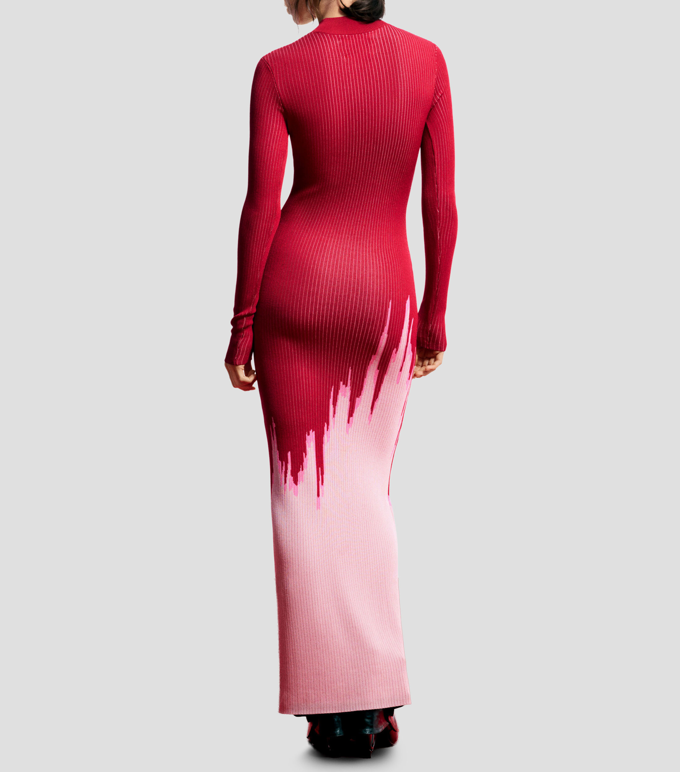 Vestido largo manga larga estampado Mujer